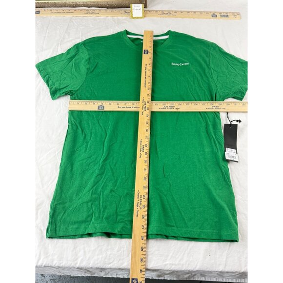 Bruno Cavalli Essentials T Shirt Embroidered Logo Chest Green Cotton Tee Large - Picture 6 of 8